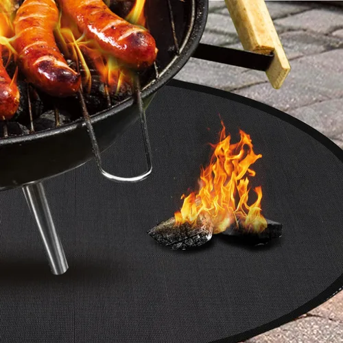 Miniatura 5 de Estera de Hoguera de 24 Pulgadas, Estera Ignífuga, Protector de Cubierta, Accesorios para Hoguera, Barril de Quema, Estera para Debajo