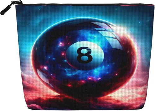 Miniatura 9 de Colorful Billiards Bag Fake Hemp Makeup Bag Travel Bags Toiletry Pouch with Zipper 9.45 X 6.7 In
