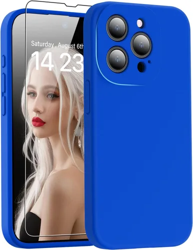 Miniatura 22 de DEENAKIN Funda compatible con iPhone 14 Plus con protector de pantalla, funda mejorada para cámara, goma de gel de silicona suave probada contra