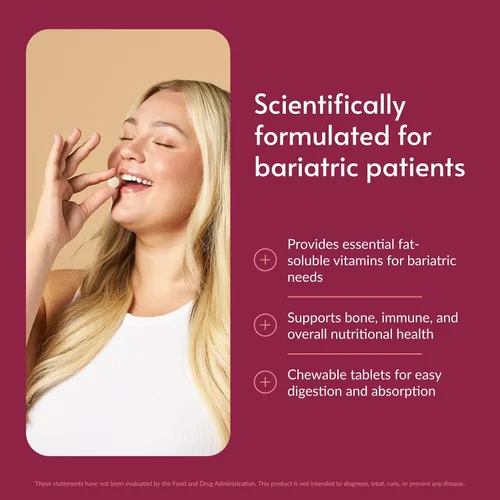 Miniatura 2 de Bariatric Advantage Chewable High ADEK con hierro - para pacientes bariátricos - Vitamina A, D, E y K de alta potencia - Incluye vitaminas B