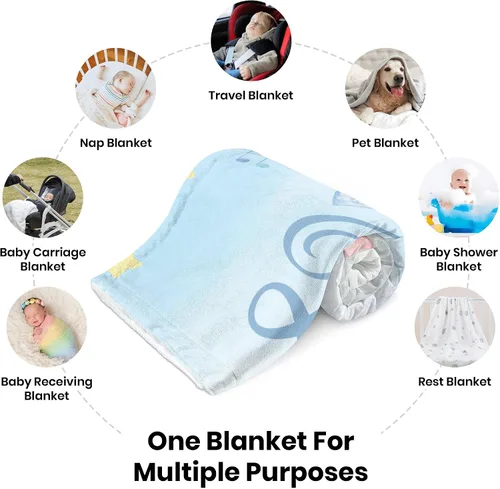 Miniatura 7 de J&SBGFT Manta de Bebé Personalizada para Niños - Manta con Nombre Personalizado para Niños Pequeños, Niños - Manta Decorativa de Guardería Cochecito