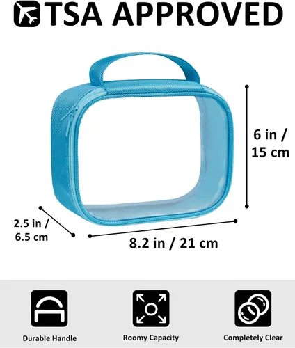 Miniatura 2 de Moyad Bolsa de aseo transparente aprobada por la TSA, tamaño de cuarto de galón, bolsa de líquidos 3-1-1 para viajes, organizador transparente