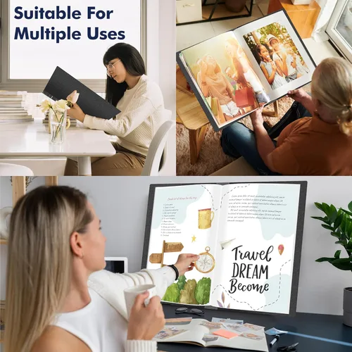 Miniatura 6 de Carpeta de portafolio de arte, 40 fundas transparentes protectoras de papel, libro de presentación transparente de 80 páginas para obras de arte