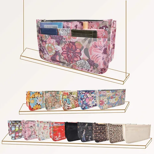 Miniatura 71 de Bolso de mano estilo cartera de Vercord para mujer con organizador incorporado, estampado bien definido, con manijas y cremallera, tamaño 2