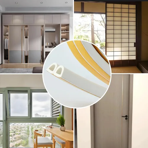 Miniatura 7 de QDiShi Tira de sellado en forma de D blanca de 20 pies para puerta, ventana, relleno de aislamiento para marco de puerta exterior, sellos