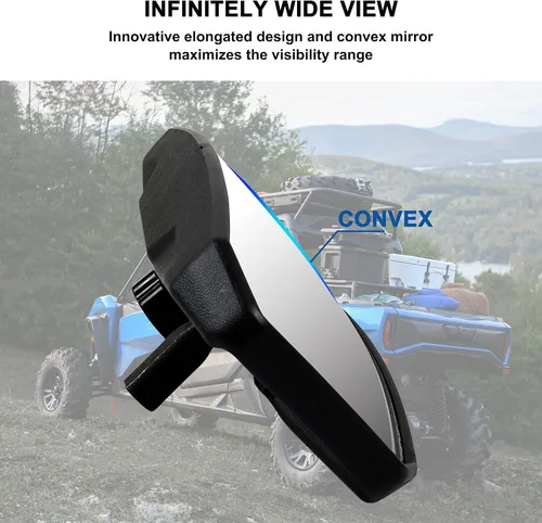 Miniatura 3 de SAUTVS Kit de espejo retrovisor central convexo ajustable y retrovisor lateral plegable para Can-Am Maverick Trail Sport Commander 2018-2026