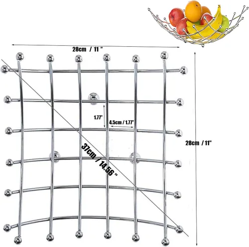 Miniatura 4 de Cesta de frutas para encimera y soporte decorativo para cuenco de frutas con tornillos gratis, perfecto para frutas, verduras, aperitivos, artículos