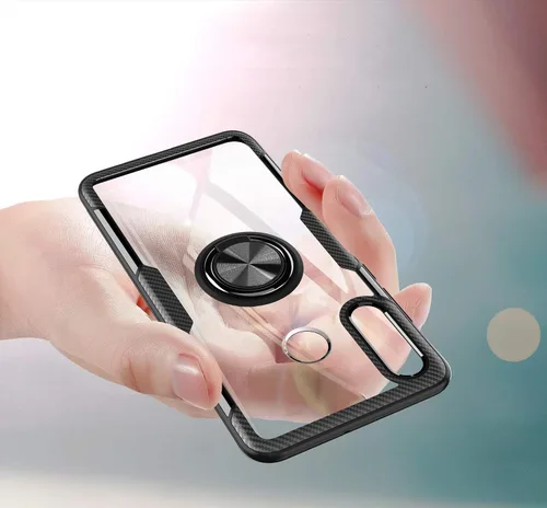 Miniatura 6 de SORAKA Funda transparente para Huawei P30 Lite con soporte de anillo, funda delgada transparente de policarbonato duro para Huawei P30 Lite