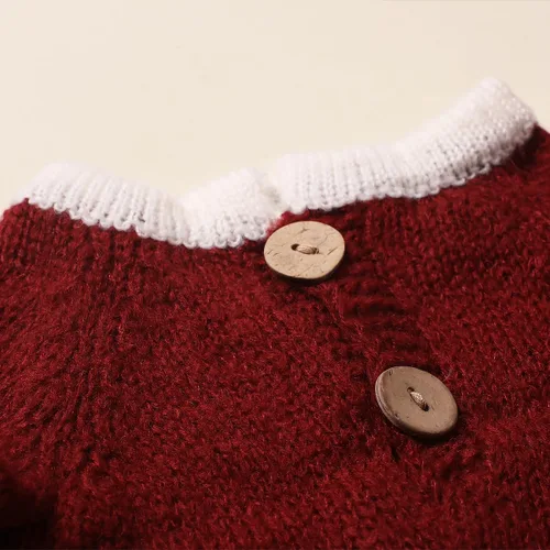 Miniatura 5 de Ylsteed Traje unisex de Navidad para recién nacido: conjunto de mameluco y sombrero de tela mohair, agradable al tacto, alta elasticidad, ligero