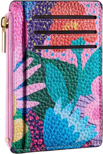 Miniatura 28 de Tipmile Tarjetero compacto para tarjetas de crédito con ventana de identificación para mujer, delgada y minimalista, bolsillo frontal, cartera