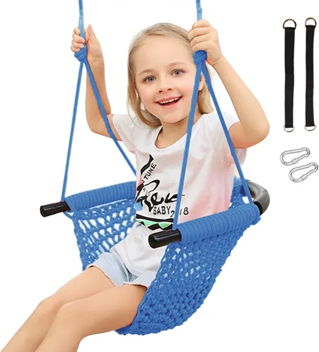 RedSwing Columpio para niños pequeños, asiento de columpio para niños con cuerdas ajustables resistentes, tejido a mano, juego de columpio seguro