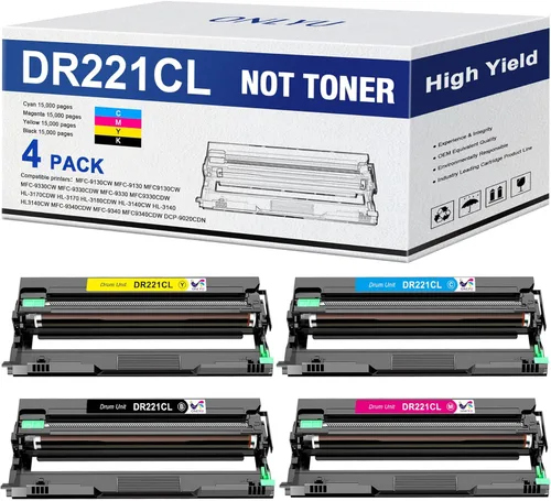 ONLYU Unidad de tambor compatible DR221 (no tóner) de repuesto para Brother DR221CL DR-221CL DR221 DR 221 CL para impresora Brother MFC-9130CW