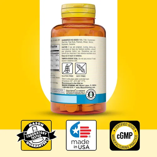 Miniatura 6 de Mason Natural Calcio, magnesio y zinc, suministro para 300 días, apoya la salud ósea normal y el refuerzo del sistema inmunológico, paquete de 3