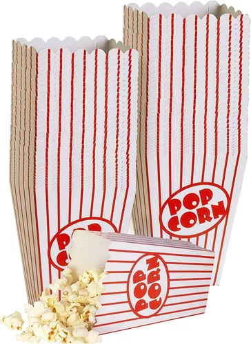 Kedudes Cajas de palomitas de maíz de noche de película para fiesta (paquete de 20) – Cubos de papel para aperitivos – Decoraciones de fiestas
