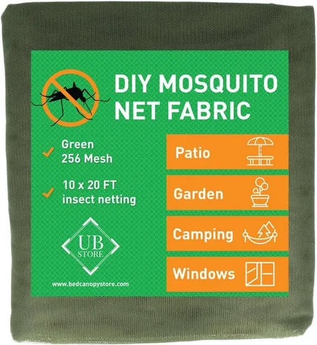 Mosquitera de tela verde DIY | Malla de 10 x 20 pies | Cubierta de insectos para jardín, patio, exteriores y ventanas | Múltiples tamaños en negro,