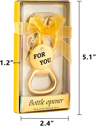 Miniatura 5 de 50 abrebotellas dorados para regalos de fiesta de cumpleaños número 50 o aniversario de boda 50, regalos de fiesta de cumpleaños, recuerdos