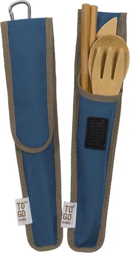 Miniatura 2 de To Go Ware To Go Ware Utensilios de viaje de bambú reutilizables con estuche de transporte y clip de mosquetón Utensilios de bambú Respetuoso