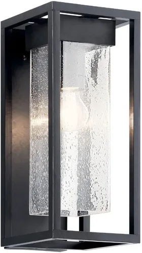 Miniatura 15 de Kichler Mercer 59060BSL - Lámpara de pared para exteriores de 12 pulgadas en color negro, aplique de pared exterior de 1 luz con vidrio transparente