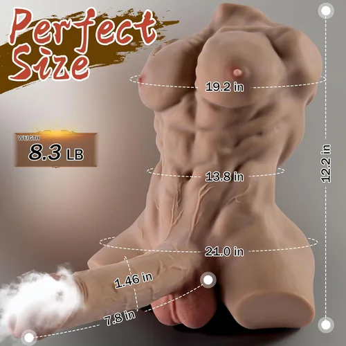 Miniatura 5 de Muñeca sexual masculina de 8.3 libras con consolador flexible, muñecas sexuales musculares realistas de 7.2 pulgadas para masturbación femenina