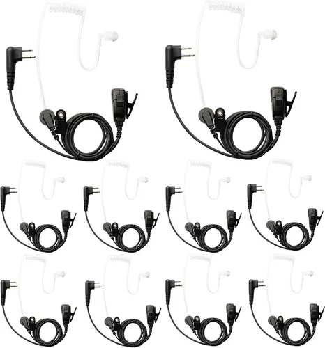 Miniatura 10 de Kit de vigilancia Baofeng UV-5R de 2 pines y 2 cables compatible con BTECH Retc15/Retevis RT21 RT22 Kenwood Arcshell AR-5 Walkie Talkie Radio