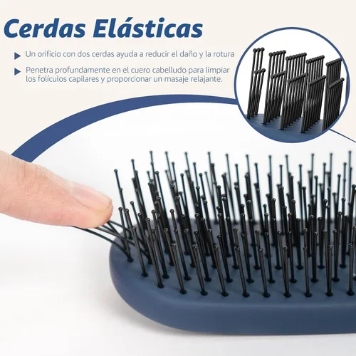 Miniatura 3 de SHINLEA Cepillo de pelo delgado para cabello fino, delgado y grueso, cerdas de nailon dobles suaves para desenredar y masajes profundos, mango