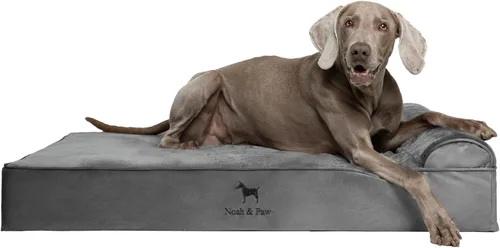 Miniatura 27 de NOAH & PAW Cama para perro, 28x23x7.5 pulgadas, camas ortopédicas para perros de tamaño mediano, espuma viscoelástica tipo cáscara de huevo Cuero