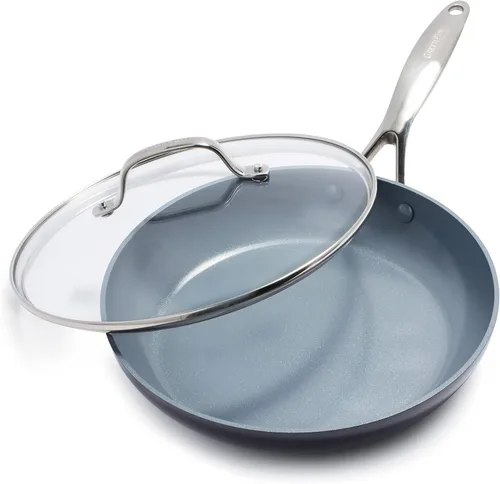 Miniatura 12 de GreenPan Valencia Pro - Juego de sartenes antiadherentes de cerámica de 10 y 12 pulgadas, utensilios de cocina anodizados duros sin PFAS, listos