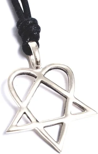 Collar Colgante Joyería HIM Heartagram Hecho A Mano Plata Peltre, Plata Peltre, No es una piedra preciosa