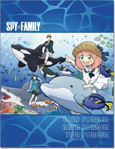 Great Eastern Entertainment Spy X Family - Manta de sublimación Go to The Aquarium de 46 pulgadas de ancho x 60 pulgadas de alto