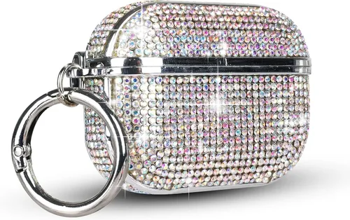 Miniatura 9 de LUVI Compatible con AirPods Pro (2019) Funda de diamantes de imitación con purpurina brillante de cristal brillante linda funda protectora a prueba