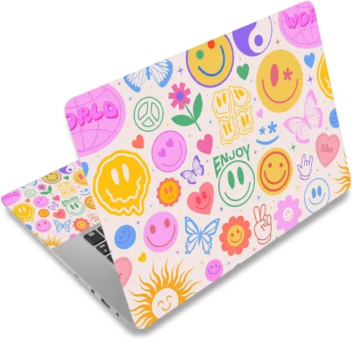 Miniatura 30 de Adhesivo para laptop de 12.1-15.6 pulgadas, calcomanía reutilizable universal de vinilo para laptop, protector de arte impermeable en color panal