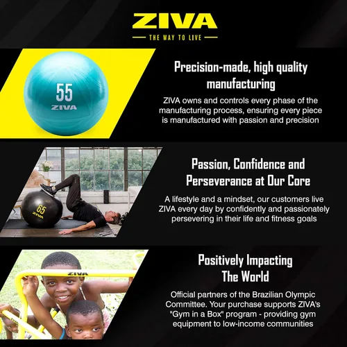 Miniatura 9 de Ziva Pelota de ejercicio de fitness con núcleo antiestallido, pelota de yoga antideslizante de grado profesional para equilibrio de estabilidad
