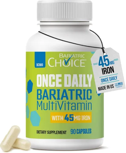 Bariatric Choice Multivitamínico bariátrico una vez al día con 45 mg de hierro, cápsula fácil de tragar, vitamina para pacientes de cirugía