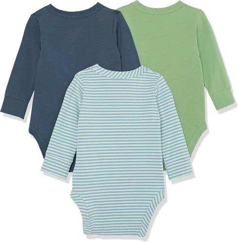 Miniatura 2 de Tienda Essentials Unisex Babies' Cotton Long-Sleeve Side Snap Bodysuit (Previously Tienda Aware), Pack of 3