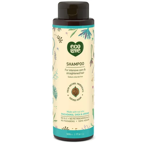 ecoLove - Champú natural para todo tipo de cabello, sin lauril sulfato de sodio, vegano y libre de crueldad, con extracto de aceite marroquí Coconut