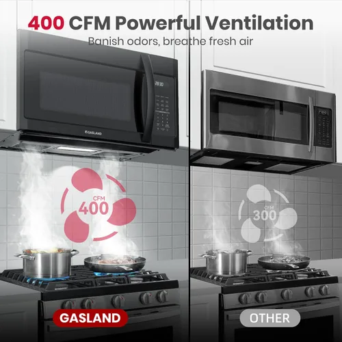 Miniatura 4 de GASLAND Cajón de microondas de 1.2 pies cúbicos de 24 pulgadas, microondas de cajón integrado de 1000W, microondas debajo del mostrador, microondas
