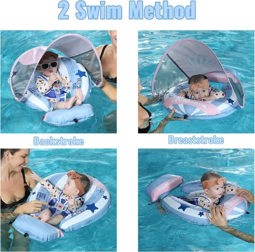 Miniatura 2 de Mambobaby Float Deluxe - Flotador de piscina para bebés: entrenador de natación seguro y cómodo para bebés y niños pequeños, diseño no inflable