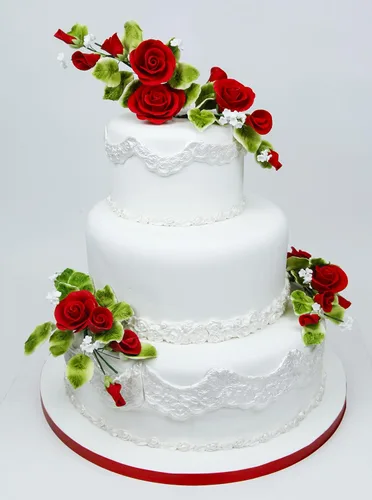 Miniatura 2 de Rosas de azúcar (12 unidades, grandes de 2 pulgadas) – Flores de goma de mascar con alambre con cáliz, rosas rojas para decoración de pasteles, por