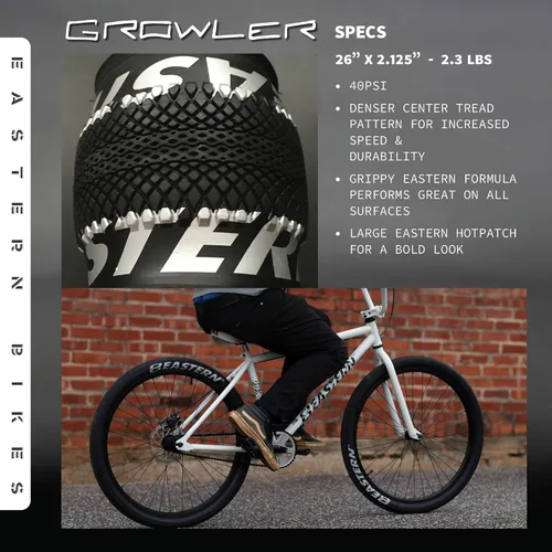 Miniatura 6 de Eastern Bikes Growler Neumático 26 x 2.125 pulgadas Kits de repuesto de neumáticos con o sin tubos interiores. Incluye herramientas. Se adapta a