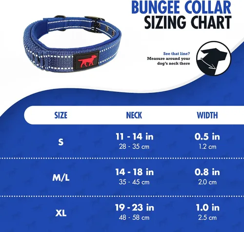 Miniatura 2 de Tuff Pupper Collar de perro resistente con asa Collar de nailon balístico resistente Collar de perro acolchado reflectante con hardware Azul