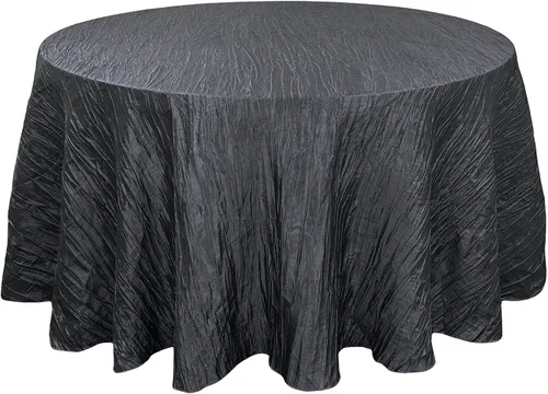 Miniatura 47 de Your Chair Covers - Mantel redondo de tafetán arrugado de 132 pulgadas - Mantel de comedor color champán, brillante aplastado para bodas, fiestas
