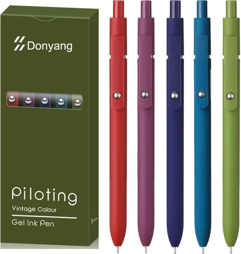 Miniatura 12 de Esenciales para cesta de Pascua, 5 bolígrafos de gel de 0.028 in de tinta negra con escritura suave, bolígrafos de color degradado para tomar notas