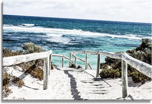 Miniatura 17 de DZL Art S74769 - Impresión de Pintura en Lienzo Paraíso Isla Tropical Playa con Palmeras Impresión Fotográfica Imágenes de la Naturaleza Arte