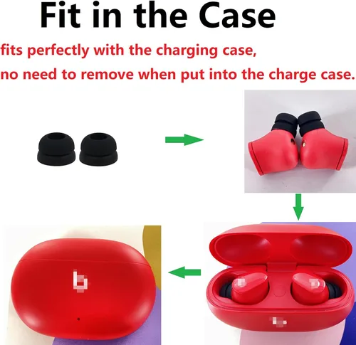 Miniatura 2 de JNSA Almohadillas compatibles con Beats Studio Buds, 6 pares de auriculares de silicona de doble brida para auriculares de repuesto para Beats