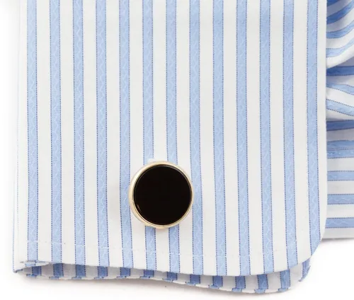 Miniatura 3 de Cuff-Daddy Juego formal de gemelos y tachuelas de ónix negro para hombre, con caja de regalo de presentación, fiesta, ocasiones especiales, boda