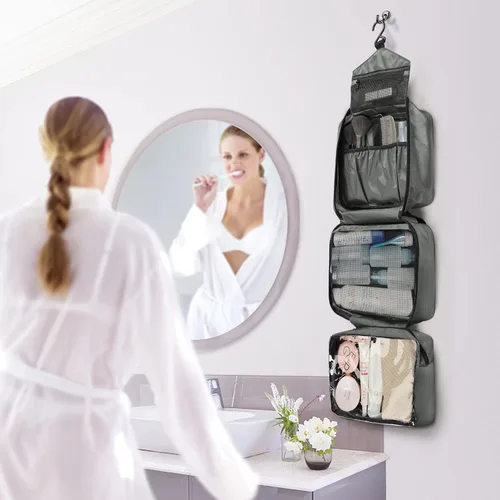 Miniatura 8 de Neceser de viaje para mujer hombre morado y gris