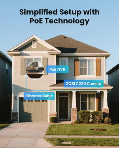 Miniatura 2 de ZOSI Cámara IP PoE complementaria C220 de 4MP QHD 2.5K para exteriores, cámara de vigilancia de 1440p para exteriores al sistema de seguridad