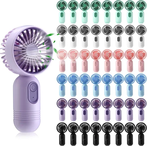 Miniatura 12 de Rossesay Miniventilador portátil a granel, lindo ventilador de mano ligero, pequeño ventilador personal de mano y pestañas de 3 velocidades