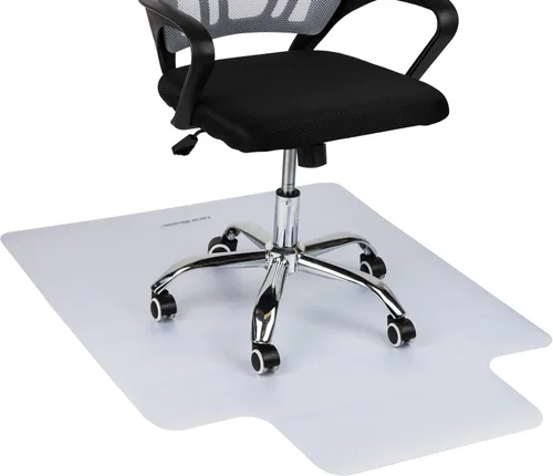 Mind Reader Tapete para silla de oficina para suelos de madera dura, protector de suelo debajo del escritorio, rodante, PVC, 35.25 pulgadas de largo