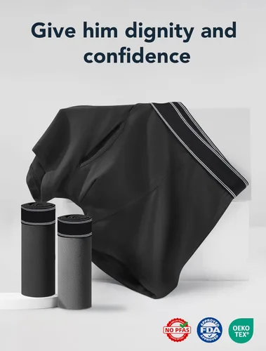 Miniatura 5 de Ropa interior lavable para incontinencia para hombre, calzoncillos bóxer de algodón, 3.4 fl oz de absorción, ropa interior a prueba de fugas